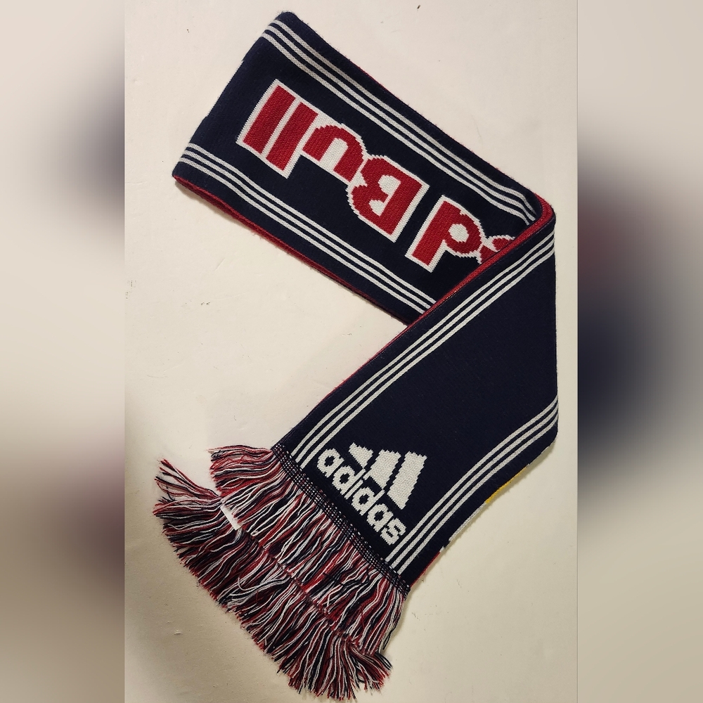 New York Red Bulls MLS Soccer Adidas Knit Sports Scarf Reversible Winter Fall